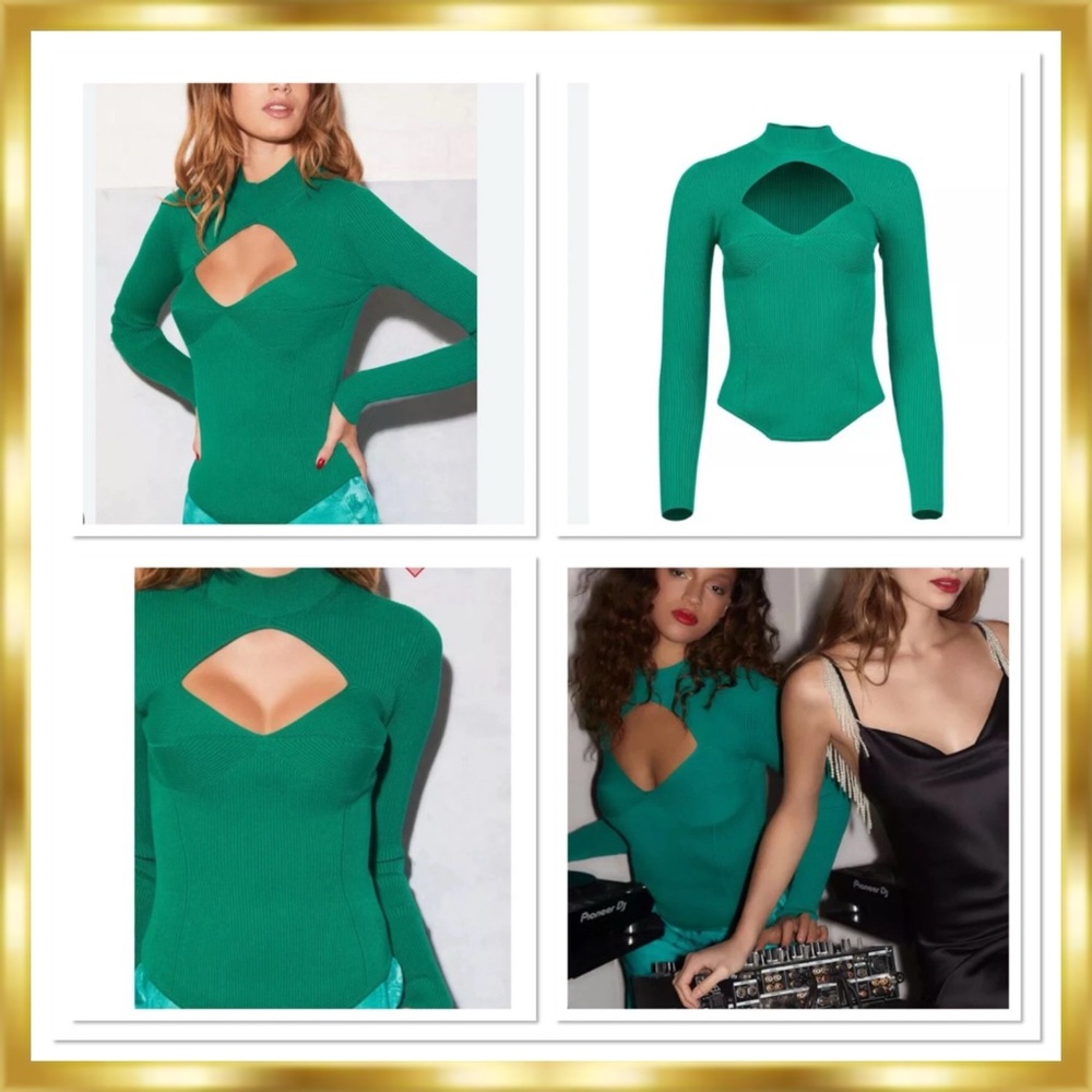 Fleur Du Mal Ribbed Stretch Top Size Medium